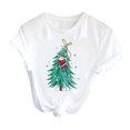 thumbnail image 1 of Chemises pour Femmes Mode pour Décontracté Manches Courtes T-Shirts à Imprimé de Noël Hauts Vêtements Blouse, 1 of 8