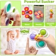 thumbnail image 2 of Suction Cup Spinner Toys for Toddlers 1-3 – 3-Piece Sensory Spinning Tops Set for Bath, Highchair & Table – Fun Fine Motor Skill Development, 2 of 5