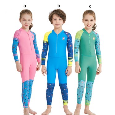 Kids Wetsuit Chid Wet Suit Children Wet Suits Anti-sunburn Swimming Wear Comfortable Wetsuits for Summer Swimming Surfing Diving Green L
