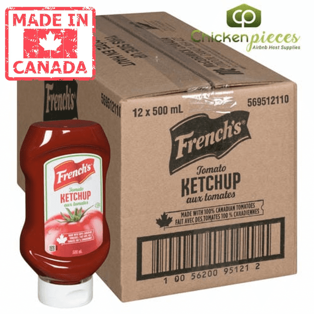 Frenchs Ketchup Squeeze Bottle Red Plastic 500ml/16.91oz (12/Case)-Canadian Made