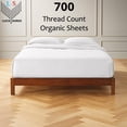 thumbnail image 2 of Twin Size Organic Cotton Sheet Set- 700-Thread-Count 100% Organic - 10" Deep Pockets 700TC Organic Sheets - White, 2 of 7
