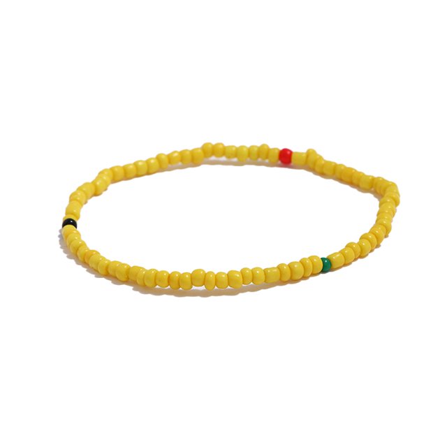 facefd Bracelet de Cheville en Perles de Riz Couleur Unique - Chaînes de Chevilles Durables, Fait Main Exquis, Polyvalent, Chic, Chevilles pour Filles, Déco de Pieds 24