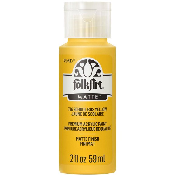 Peinture acrylique mate FolkArt, 2 oz, Jaune Bus Scolaire