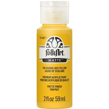 Folkart Matte Acrylic Craft Paint, 2 fl. oz., Schoolbus Yellow
