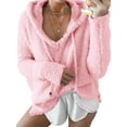 thumbnail image 1 of Sexy Dance Ladies Sweatshirt Long Sleeve Pullover Drawstring Hoodies Leisure Hooded Tops Solid Color Pink XL, 1 of 2