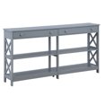 thumbnail image 1 of Convenience Concepts Oxford 60" 2 Drawer Console Table with Shelves, Gray, 1 of 9