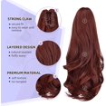thumbnail image 4 of ORUYROP Extension de Queue de Cheval, extensions de Cheveux à Pince Griffe de 16 Pouces Queue de Cheval Cheveux Courts Bouclés Extension de Cheveux Pièce de Cheveux Synthétique d'Apparence Naturelle pour Femmes Auburn, 4 of 7