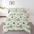 thumbnail image 2 of YST Christmas Village Comforter Set Full Size, Xmas Green Beige Bedding Set for Kids Teens, Christmas Tree Reindeer Rabbit Pattern Bedding Comforter Sets, Winter Holiday Duvet Insert, 2 of 7