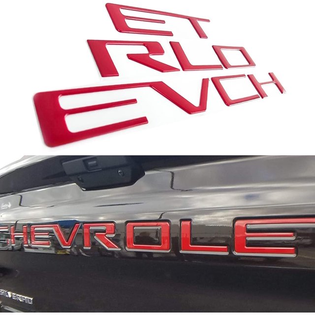 Tailgate Insert Letters Compatible with 2019 2020 2021 2022 2023 3D Emblems with Strong 3-M Adhesive Red, xflhong2