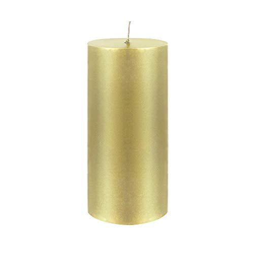 Mega Candles 3 pcs Unscented Gold Round Pillar Candle, Hand Poured Premium Wax Candles 3 Inch x 6 Inch, Home D茅cor, Wedding Receptions, Baby Showers, Birthdays, Celebrations, Party Favors &