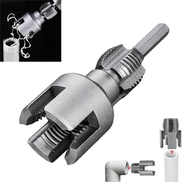 Bowayaoa PVC Internal Thread Cutter, Water Pipe Thread Opener for PVC PPR, Double Ended Hand Drill Attachment, Plumbing Threading Tool for Pipe Repair