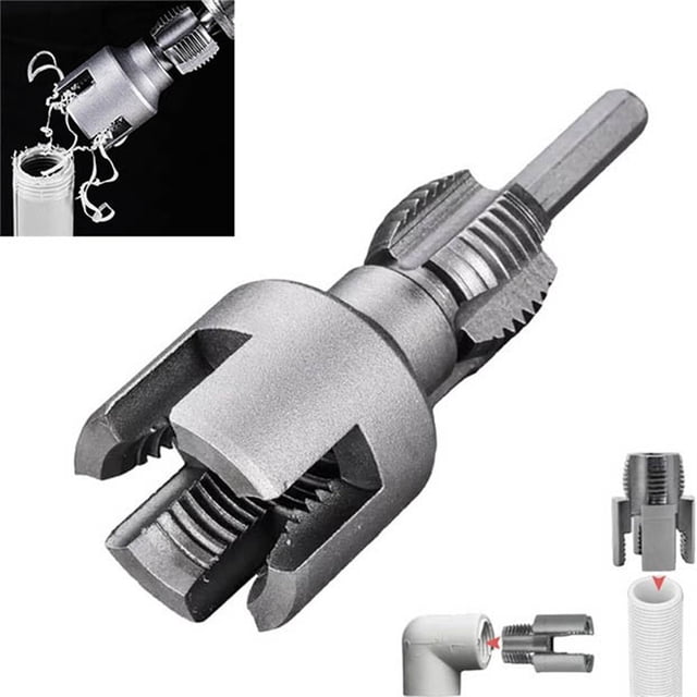 Bowayaoa PVC Internal Thread Cutter, Water Pipe Thread Opener for PVC PPR, Double Ended Hand Drill Attachment, Plumbing Threading Tool for Pipe Repair