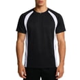 thumbnail image 1 of T-shirt à Manches Courtes pour Hommes Basketball Entraînement Course Mise en Forme Haut à Blocs de Couleur Polyester, 1 of 8