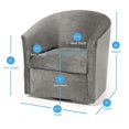 thumbnail image 3 of Comfort Pointe Elizabeth Fauteuil d'Appoint Pivotant en Microfibre Gris Cendre, 3 of 7