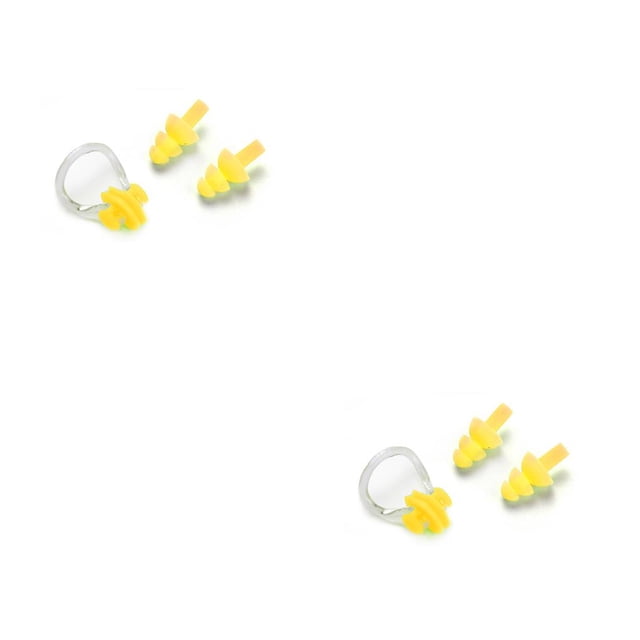 stanreset Waterproof Nose Clip Swimming Anti-noise Earplug for Protection Ear Protector Yellow 2Set