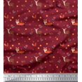 thumbnail image 1 of Soimoi Moss Georgette Fabric Floral,Deer & Fox Kids Print Sewing Fabric Yard 42 Inch Wide, 1 of 4