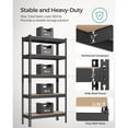 thumbnail image 4 of SONGMICS 5-Tier Storage Shelves, Load 1050 kg, Garage Storage, Boltless Assembly, Adjustable Shelving Unit, 30 x 75 x 150 cm, for Study Shed Basement, Black and Natural Beige, 4 of 6