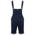 thumbnail image 2 of Mens Bib Overall Casual Fashion Solid Breast Pocket Denim Ripped Shorts Straight Type Overalls, 2 of 8