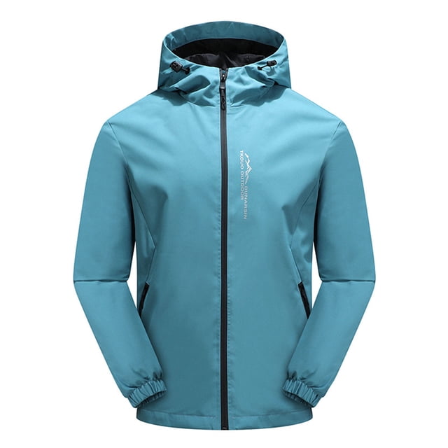 Pisexur Manteau Coupe-Vent Homme Résistant à l'Eau avec Cordon, Poches, à Capuche, Manteau d'Extérieur, Manteau de Randonnée, Manteau de Pluie pour Homme, Vestes Grande Taille pour Hommes