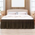 thumbnail image 2 of PiccoCasa Polyester Brushed Bed Skirt with Elastic Dust Ruffles 16" Drop, Twin Dark Brown, 2 of 9