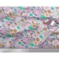 thumbnail image 3 of Soimoi Modal Satin Fabric Camera,Hat & Briefcase Travel Print Sewing Fabric Yard 42 Inch Wide, 3 of 3