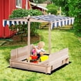 thumbnail image 2 of Outsunny Bac à Sable Couvert avec Couvercle et Auvent Ajustable pour Enfants, Naturel, 2 of 9