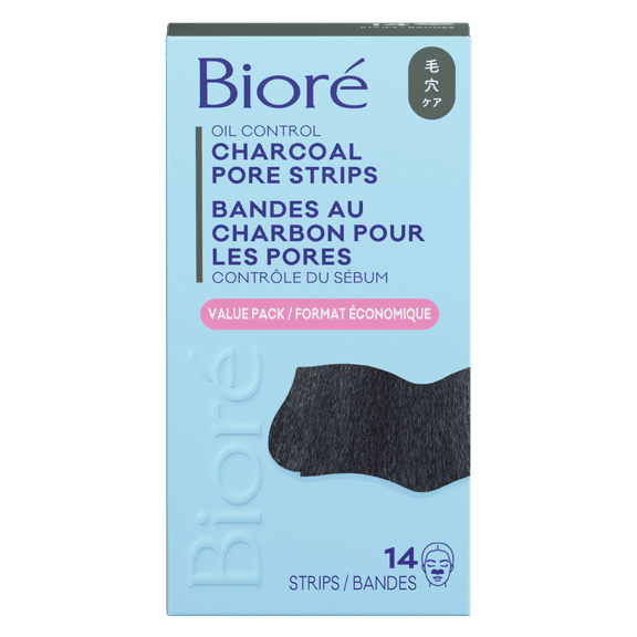 Bandes de nettoyage en profondeur des pores au charbon de Bioré - format économique, 8ct (Fabriqué au Japon)