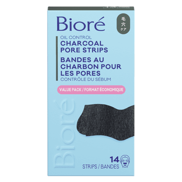 Bioré Deep Cleansing Charcoal Pore Strips Value Pack for Instant Pore Unclogging and Blackhead Removal, 8ct (Made in Japan)