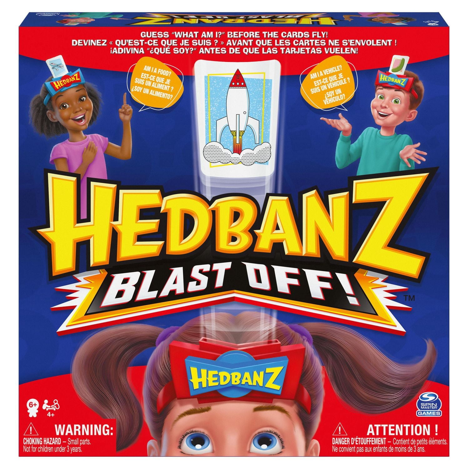 Décollage de Hedbanz ! Jeu de devinettes pour les enfants et les familles à partir de 6 ans