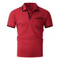 thumbnail image 3 of Male Spring Business Lapel T Shirt Bottoming Shirt Short Sleeve Shirt Patchwork Top Mens Turtle Neck Long Sleeve Tops Mens Large T Shirts Lightweight T Shirts Rayon Long Sleeve Shirt Men Neck Top for, 3 of 3