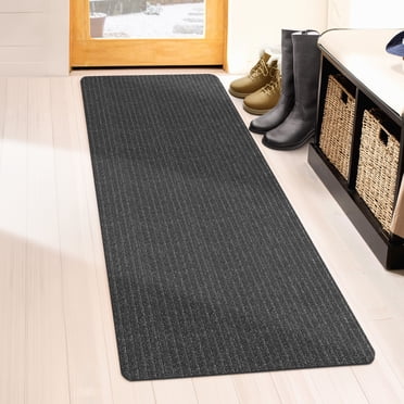 Mainstays Concord Tapis Couloir 2x5 Côtelé Robuste Intérieur/Extérieur, Résistant à l’Eau, Antidérapant, Noir Onyx, Couloir, Salle de Boue, Garage