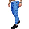 thumbnail image 2 of Innerwin Bas Taille Élastique Pantalon Homme Sport avec Multiples Poches Pantalon Uni Bleu Lac L, 2 of 3