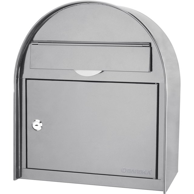 winbest Steel Drop Slot Wall Mount Mail Box, Grey (Large)