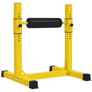 Soozier Bulgarian Split Squat Stand, 12-Level Leg Training Machine, Yellow