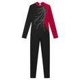 thumbnail image 4 of YONGHS Girls Long Sleeves Gymnastics Leotard Unitard Rhinestone Figure Skating Jumpsuit Bodysuit Burgundy 8, 4 of 7