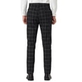 thumbnail image 3 of INSPIRE CHIC Men's Plaid Slim Fit Flat Front Dress Pants with Pockets 32 Black, 3 of 7