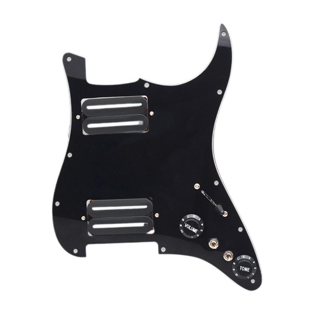 Bunblic Electric Guitars Pickguard Pickup Assembly Scratchplate Practical Sturdy Prewired Pickguard for ST Electric Guitars Accessory Black