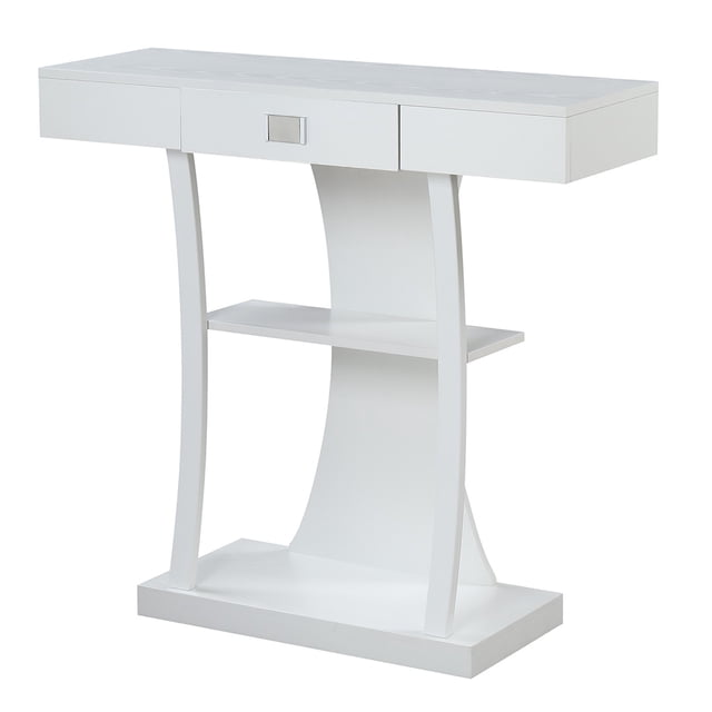 Convenience Concepts Newport Table Console Harri, Fini Bois Blanc