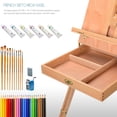 thumbnail image 3 of Portable Wooden French Art Easel Stand, 12 Inch Drawer, Includes Pallete, Sketch Box, Shoulder Strap Easy to Assemble Floor Wooden Easel Stand for Field Painting and Drawing, 3 of 7