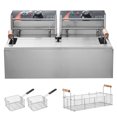thumbnail image 1 of KFFKFF Friteuse Électrique pour Usage Commercial, 3000 W, avec Paniers Triples, Capacité de 18 Qt/17 L, Acier Inoxydable, Conception de Comptoir, Idéale pour Restaurants et Cuisines, Argent, 1 of 9