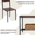thumbnail image 2 of SOGES 4pcs Dining Table Set, Wood Dining Table with 2 Chairs & Bench w/ Storage Rack, 43inch Dining Table for Living Room Kitchen, Brown, 2 of 9