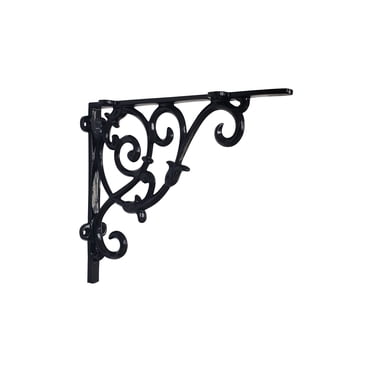 Cast Iron Shelf Brackets 8″×9″ – Decorative Handmade Sand-Cast Shelf Supports, Black Powder-Coated Finish – Heavy Duty Wall Mount Brackets for Indoor & Outdoor Use, Set of 2 with Screws
