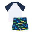 thumbnail image 4 of Akiihool Football Swim Trunks Boys Boys 2 Pieces Rash Guard Sun Protection Long Sleeve Kid Swimsuits Quick Dry Swim Shirt Trunks for Boys (White,5-6 Years), 4 of 4