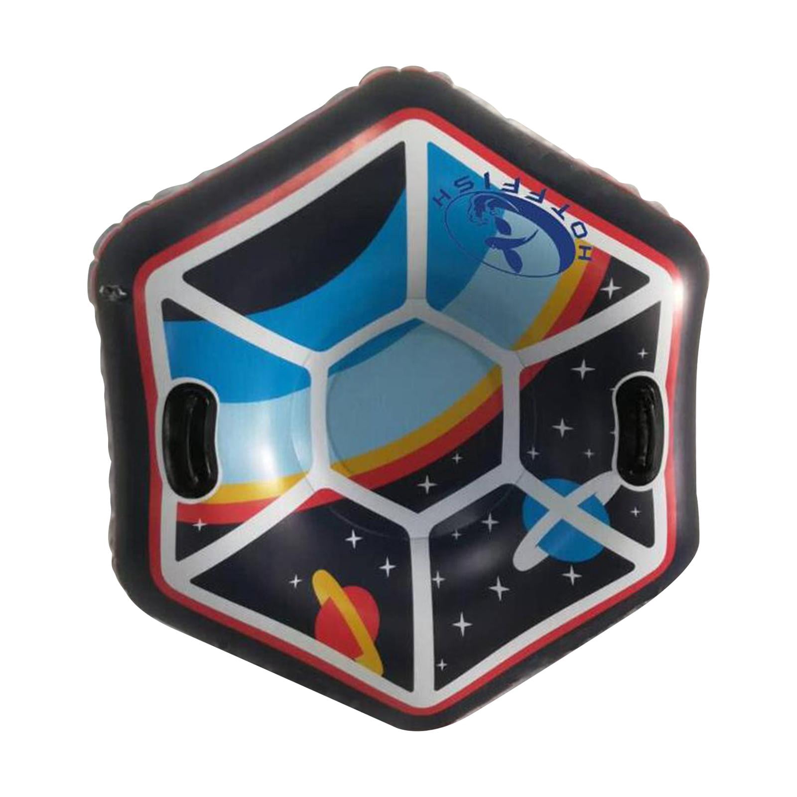 S SERENABLE Inflatable Snow Tube with Handles for Childern 120cm 120cm Hexagon