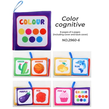 Agiferg Livre Souple Coloré Tissu Non Toxique Livres en Tissu pour Bébé Jouets d'Éveil 8 Pages Lavable