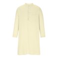 thumbnail image 3 of Virmaxy Robe Mi-Longue pour Homme d'Automne Musulmane Arabe Unie en Coton à Manches Longues avec Poche Col Montant à Boutons Haut Kaki Décontracté, 3 of 6
