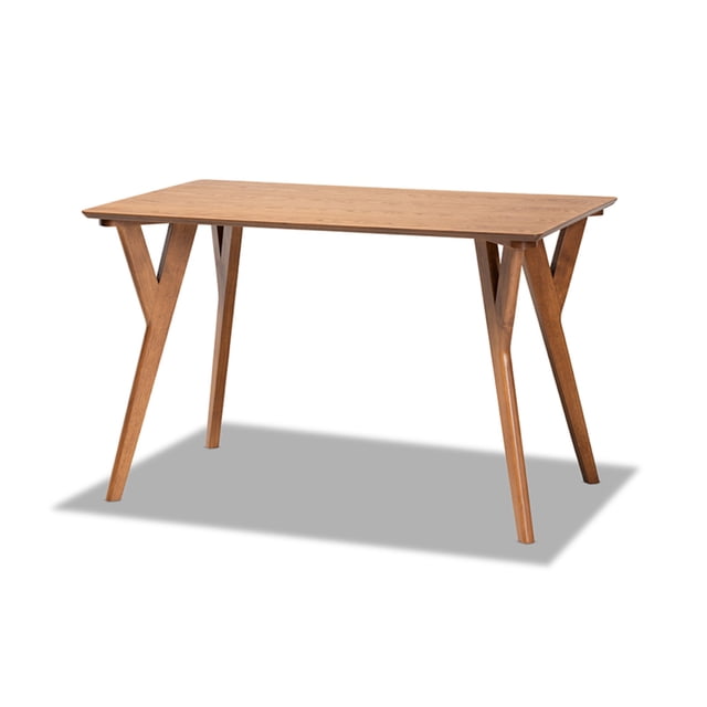 Baxton Studio Sahar Table à Manger Transitionnelle Moderne Mi-Siècle en Bois Fini Noyer Brun
