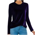 thumbnail image 1 of Timegard Hauts Grande Taille pour Femmes Manches Longues Col Rond Tee Basique Automne Décontracté Ample Chaud Blouse, 1 of 6