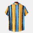 thumbnail image 4 of Birdeem Mens Beach Short Sleeve Button Hawaiian Textured Casual Solid Dress Shirts, 4 of 12