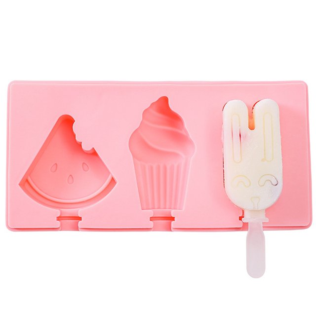 Coofit Kitchen Popsicle Mold Silicone DIY Ice Pop Maker Ice Cream Mold with Lid & Stick